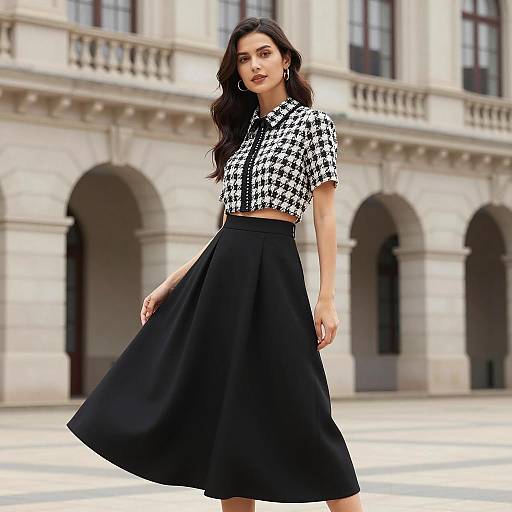 Chic Woman in Classical Architecture