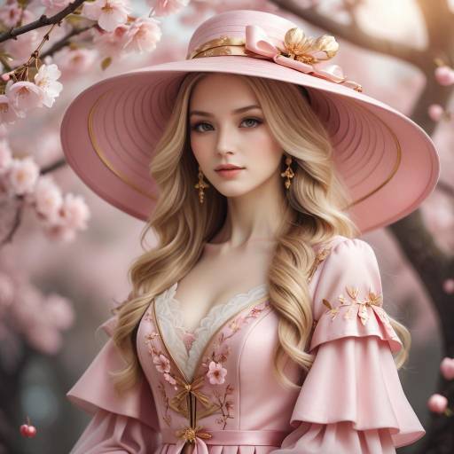 Elegant Young Woman in Dreamy Fantasy Setting