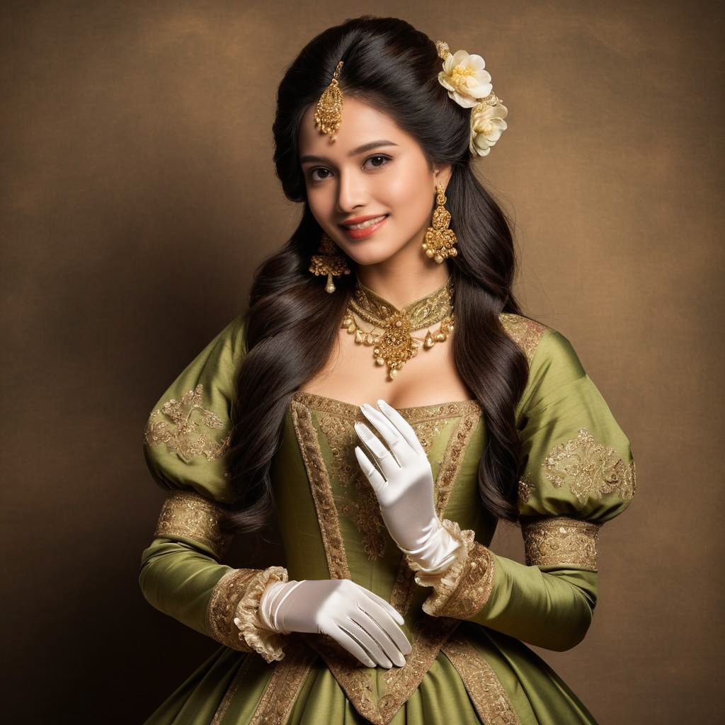 Elegant Lady in Vintage Baroque Costume