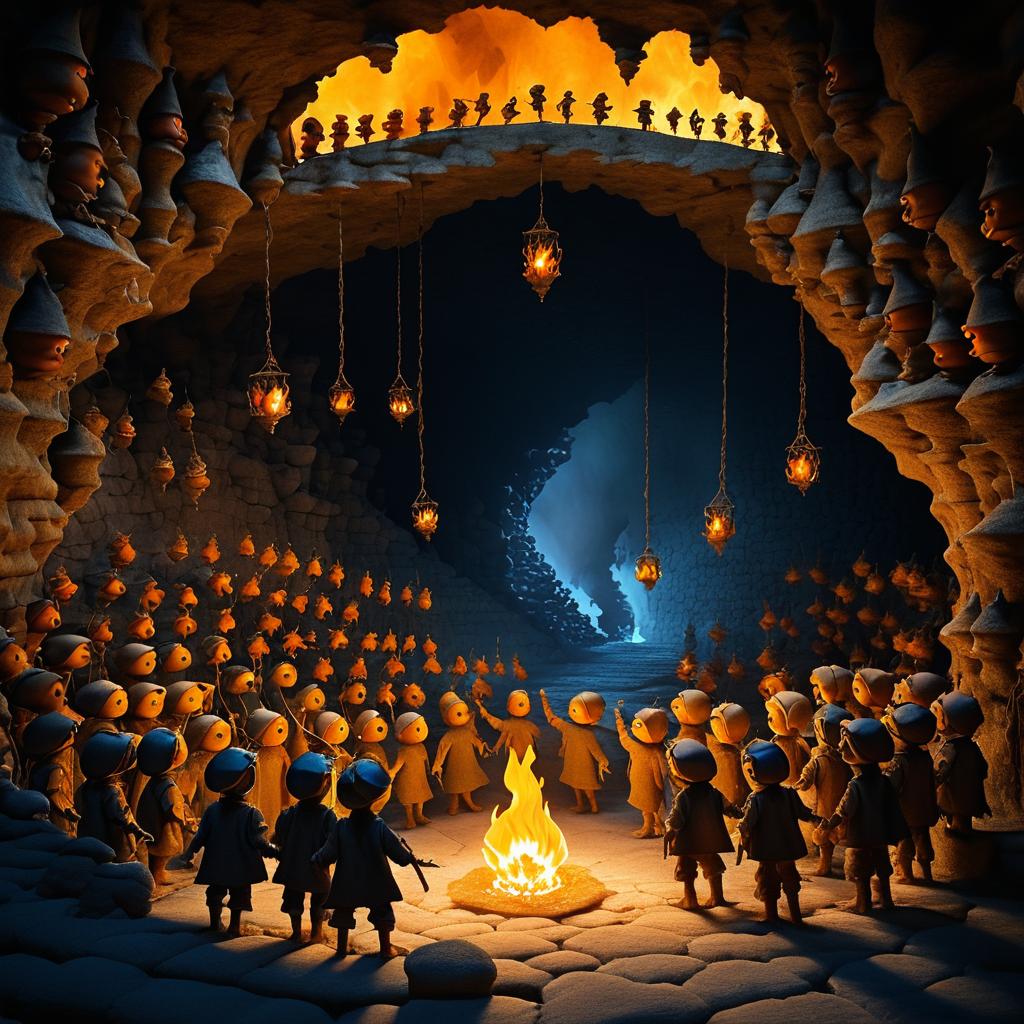 Surreal Cave Shadows and Puppeteers