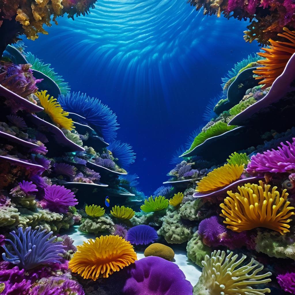 Moonpool View of Vibrant Sea Anemones