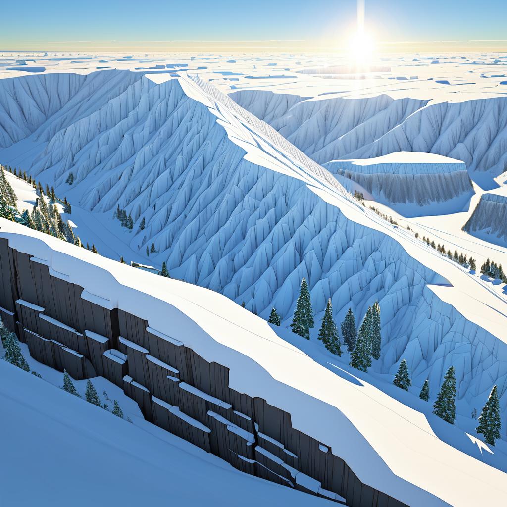 Stunning Isometric Snow-Covered Cliffs