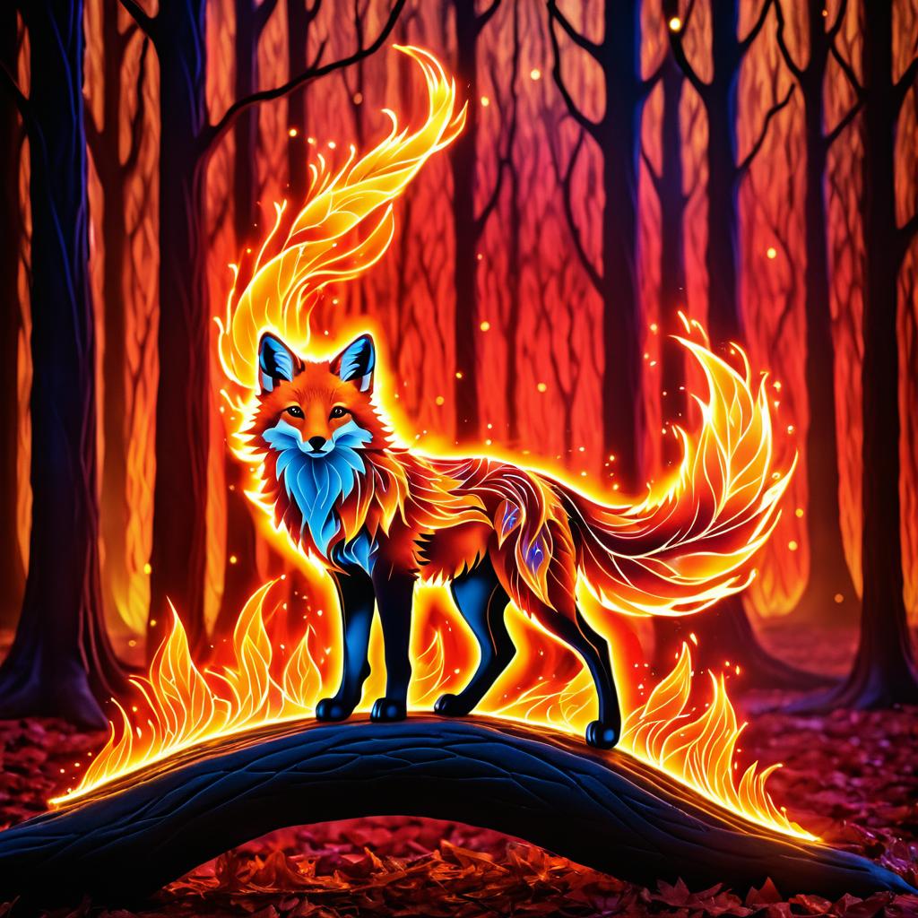 Elemental Fox in Enchanted Fire Grove