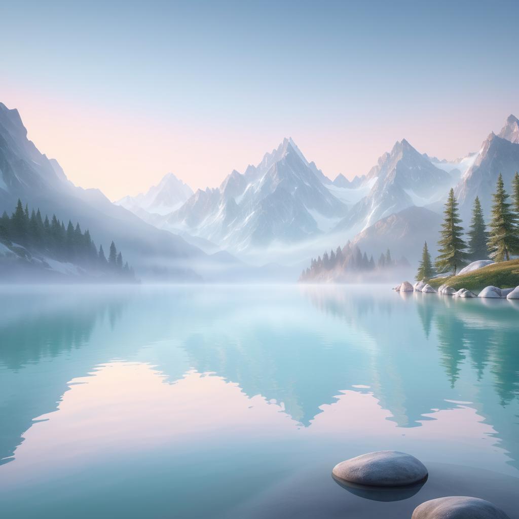 Serene Dawn at a Mountain Lake