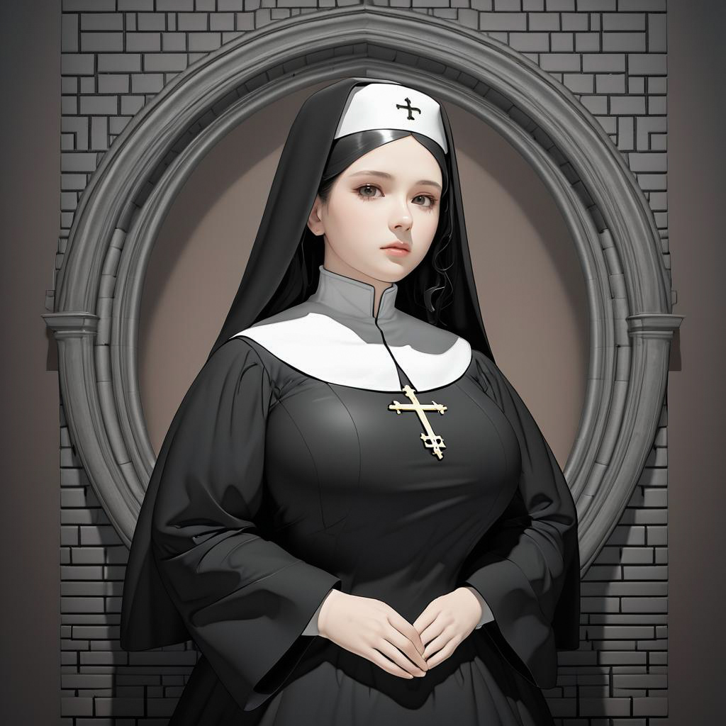 Grieving Mother Superior in CGI Animation