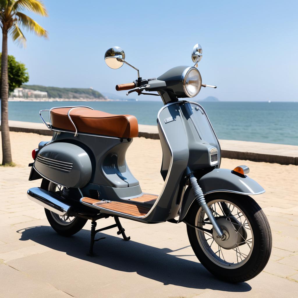 Vintage Moped by the Seaside Park