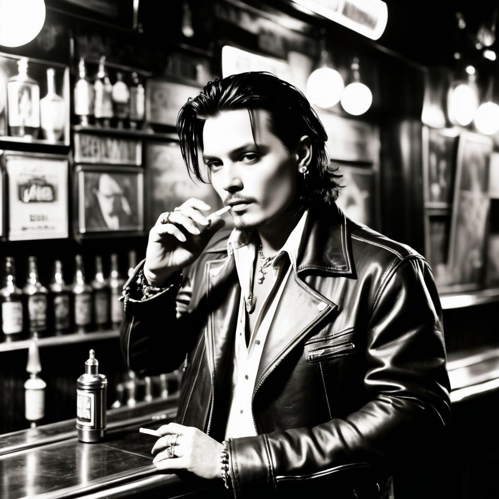 Johnny Depp in Vintage Bar Scene