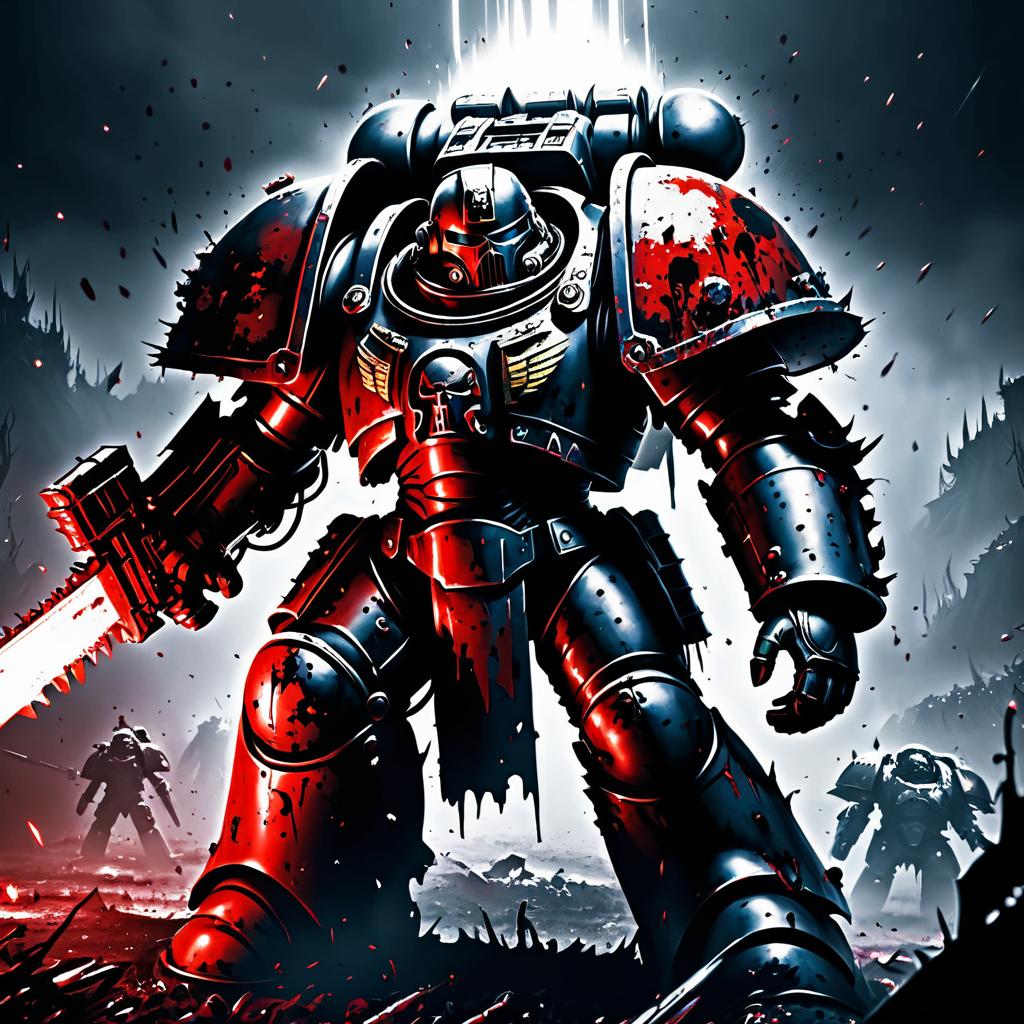 Powerful Space Marine in Warhammer 40K