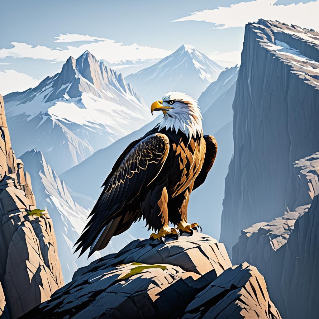 Regal Eagle Overlooking Mountain Kingdom