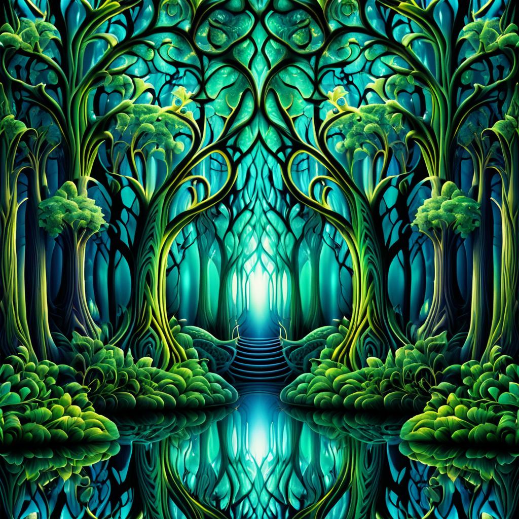 Surreal Enchanted Forest Pattern Design