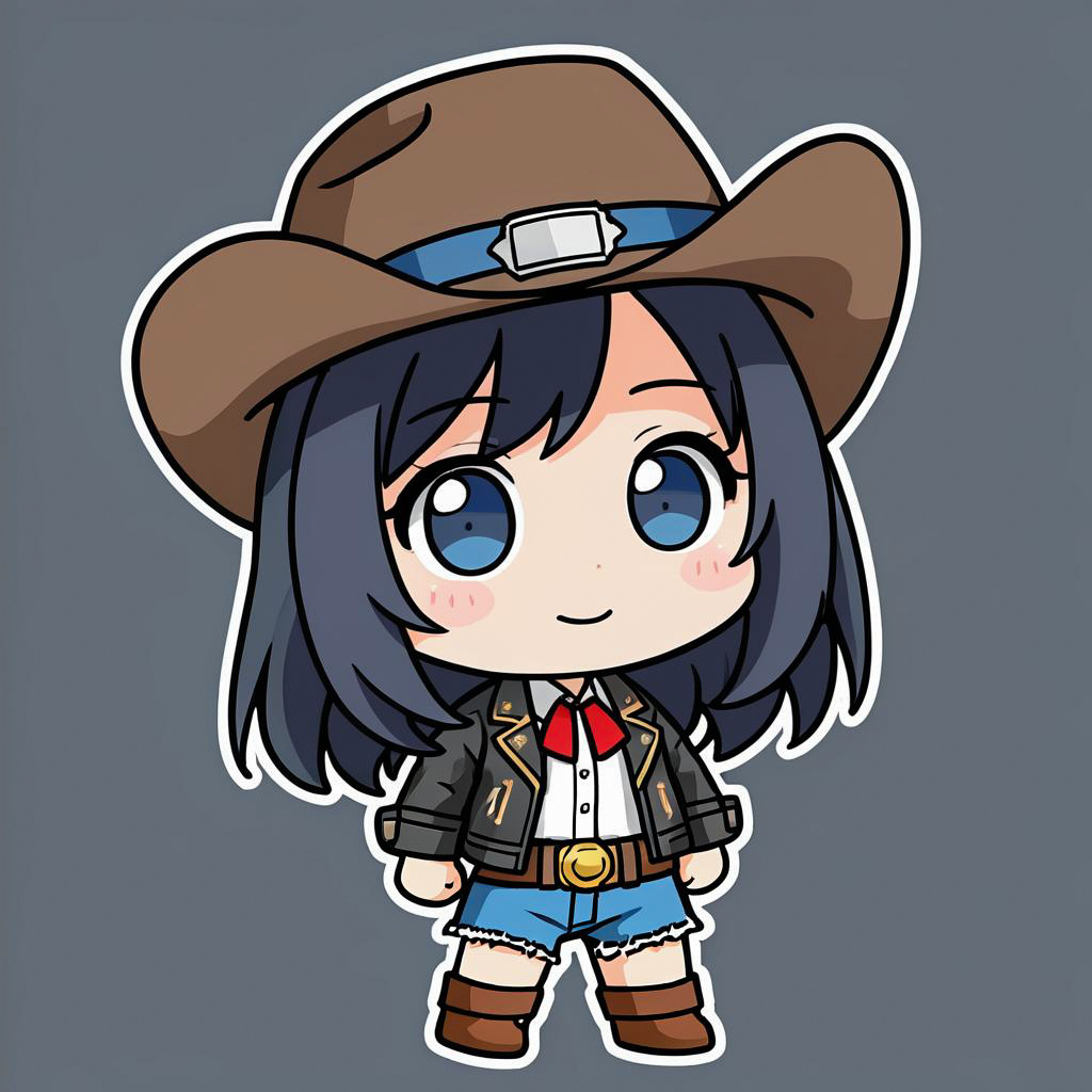 Chibi Cowgirl Rider in Stylish Outfit