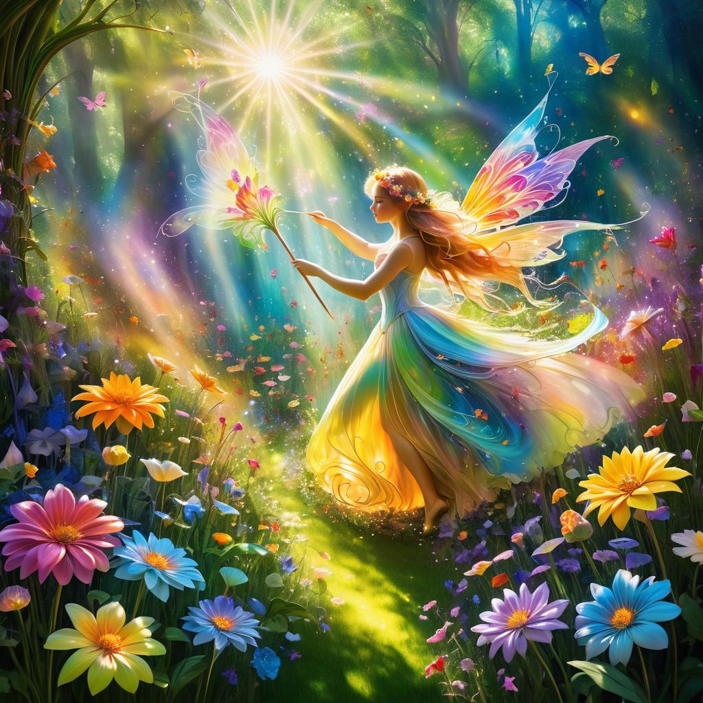 Enchanted Fairy Artist in a Magical Garden