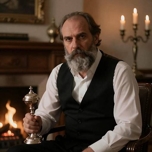 Mysterious Middle-Aged Man in Dim Light