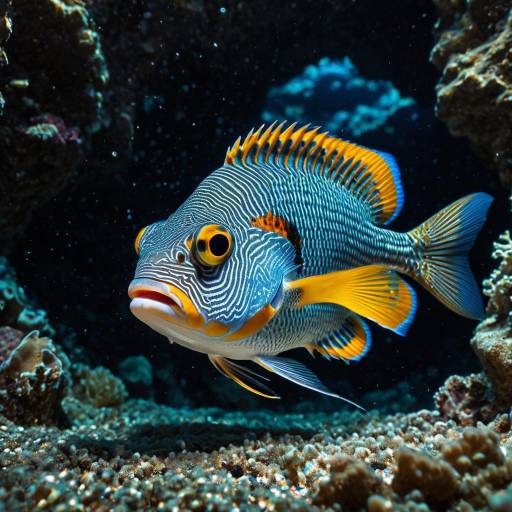 Mandarinfish in Underwater Cave