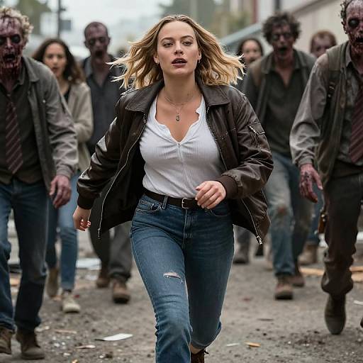 Margot Robbie Fleeing Zombie Horde