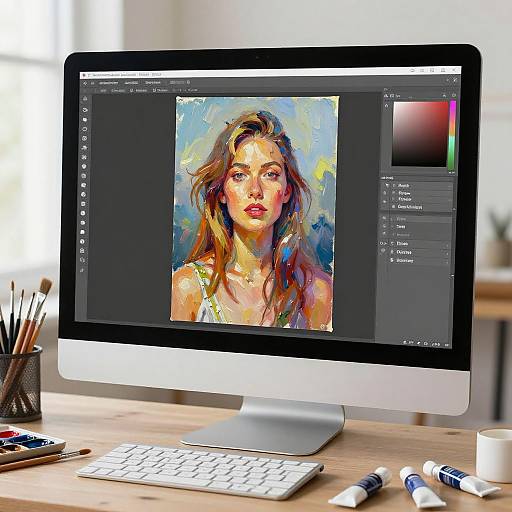Photo to Oil Painting Digital Workspace