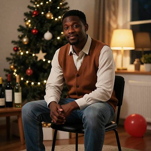 Festive Portrait of an African American Man