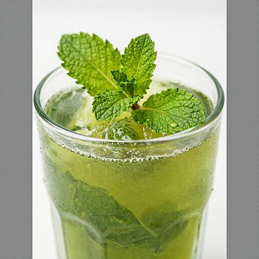 Close-Up Frosted Mint Drink Photo