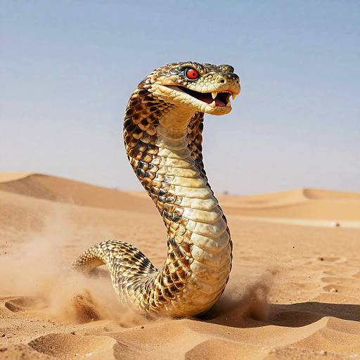 Vibrant Cobra Smiley Face in Desert