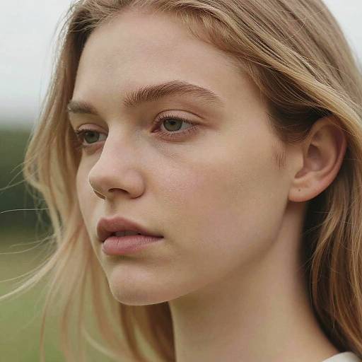 Serene Blonde Woman Close-Up Portrait