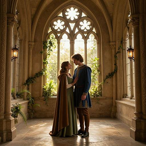 Romantic Gothic Cloister Embrace