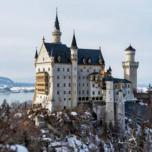 Abandoned Castle on Snowy Mountain
