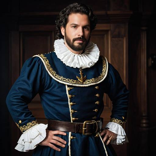 Man in Authentic Elizabethan Sailor Doublet