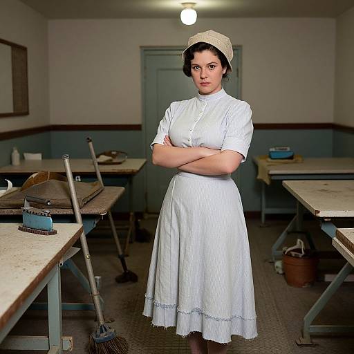 1930s Laundress in Dusty Laundromat