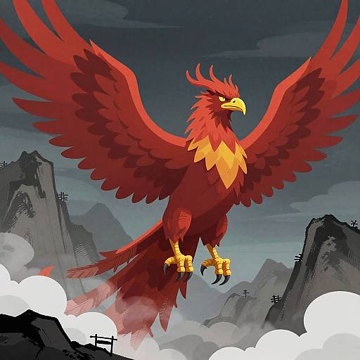 Giant Armored Crimson Phoenix