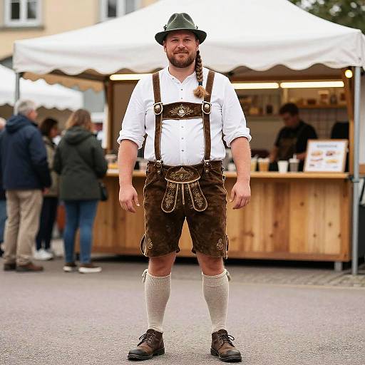 Viking Braided Man in Bavarian Oktoberfest Outfit