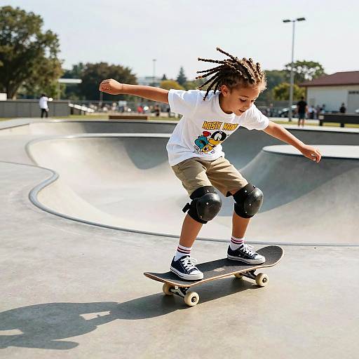 Youthful Skateboarding Action Shot