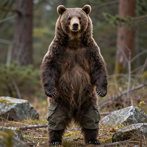 Photorealistic Anthro Kermode Bear Portrait