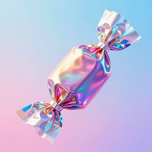 Hyper-Realistic Iridescent Taffy Candy