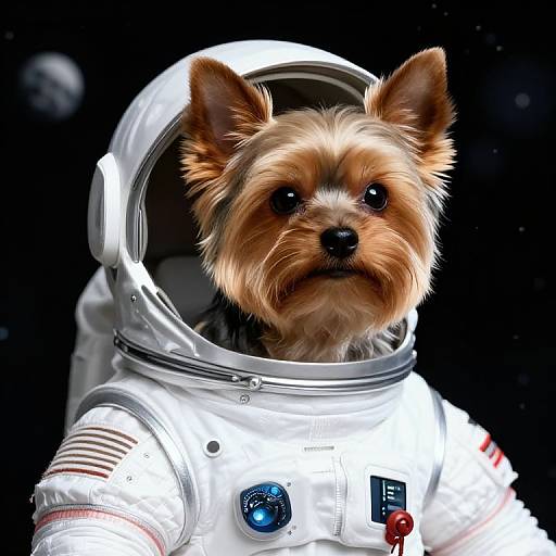 Hyper-Realistic Yorkshire Terrier in Space