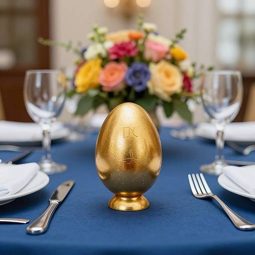 Wedding Table with Golden Egg Decor