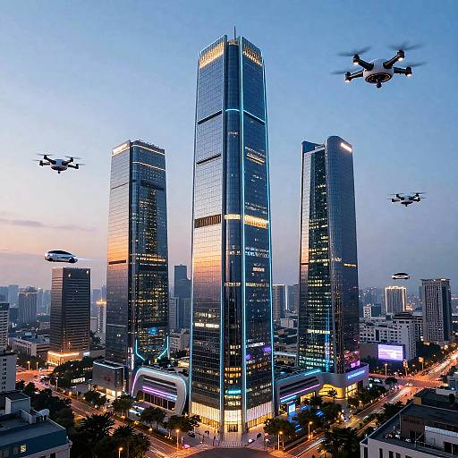 Futuristic Cyberpunk Skyscraper Design