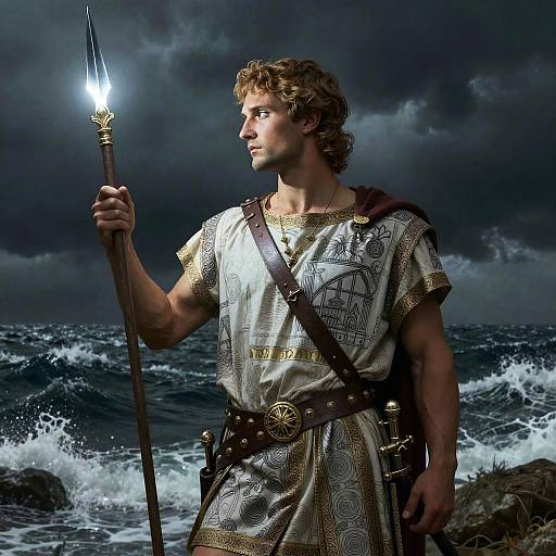 Heroic Aeneas with Glowing Spear