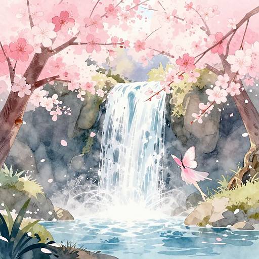 Watercolour Fantasy Fairy Scene