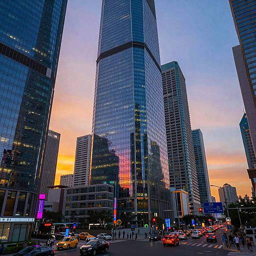 Futuristic Turquoise Glass Cyberpunk Cityscape