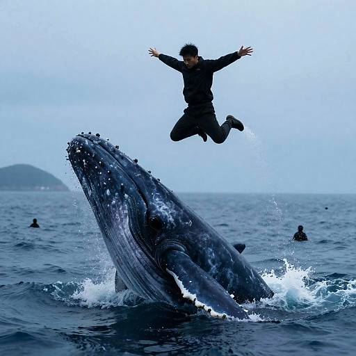 Dramatic Leap Above Majestic Whale