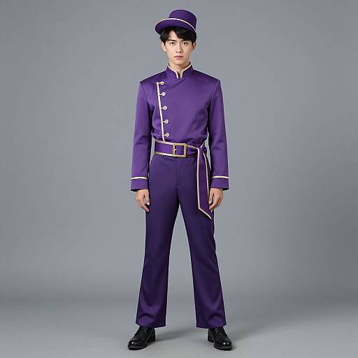 Purple Outfit Male Costume Full Body