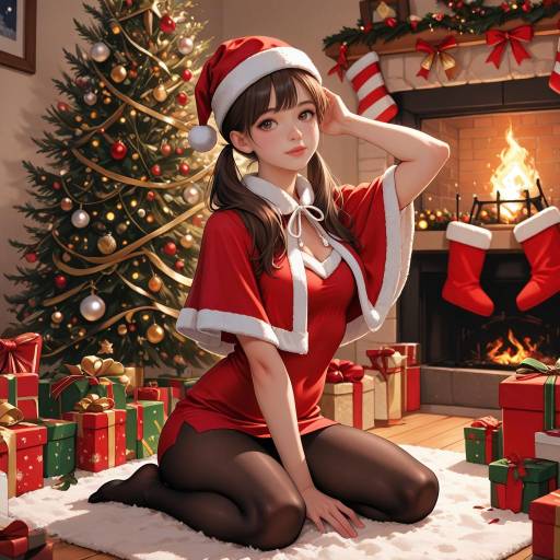 Festive Character in Santa Costume