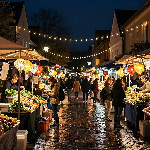 Vibrant Night Market Street Scene
