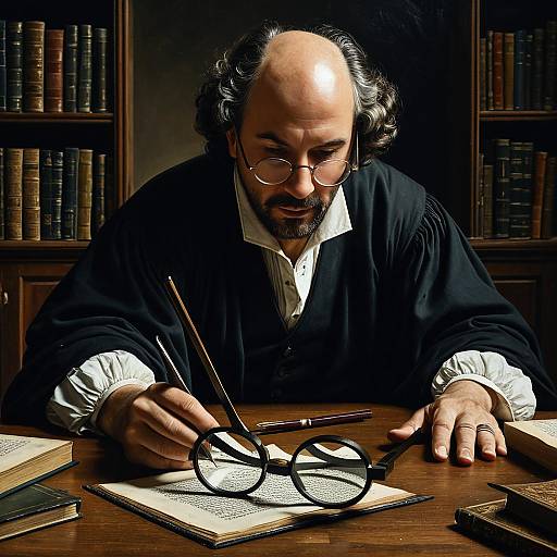 Tragic Librarian's Magnifying Glass Mishap