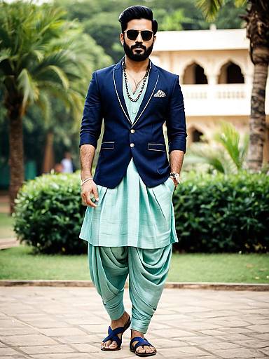 Stylish man in party wear dhoti salwar suit