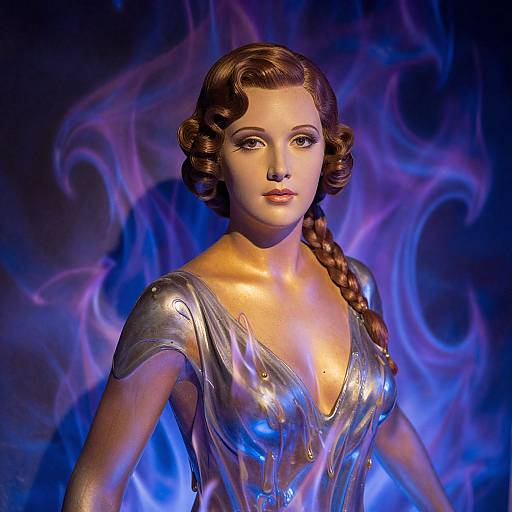 Melting 1930s Wax Figure with Flames