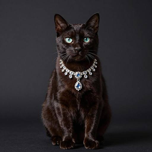Elegant Tiffany Cat Portrait with Diamonds