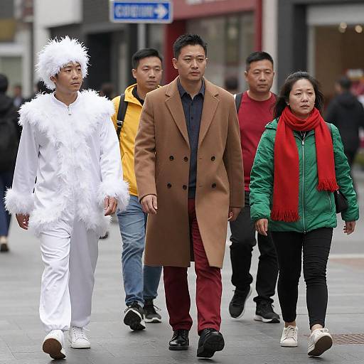 Five People on a City Street