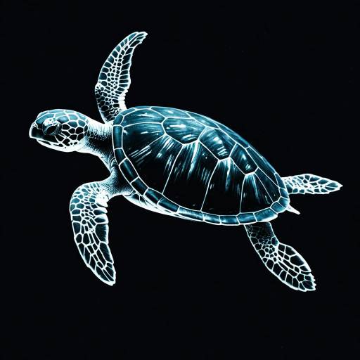 X-Ray Style Sea Turtle Artwork