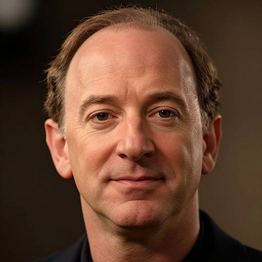 Close-up photograph of a middle-aged Caucasian man with short brown hair, light skin, and brown eyes, smiling softly against a dark background.